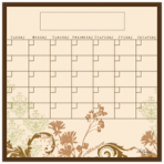 Dry Erase Calendar Fridge Monthly Calendar Magnet Floral