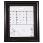 Medium Floral Calendar Board Framed Black Wood