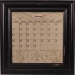 Small Mocha Calendar Board Framed Wood Black