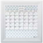 Small Sky Lattice Calendar Board Framed White