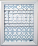 Medium Sky Lattice Calendar Board framed White