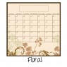 Monthly Fridge Calendar Decal Floral
