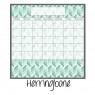 Dry Erase Calendar Fridge Monthly Calendar Magnet  Teal Herringbone