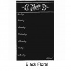 Dry Erase Menu Magnet Black Floral