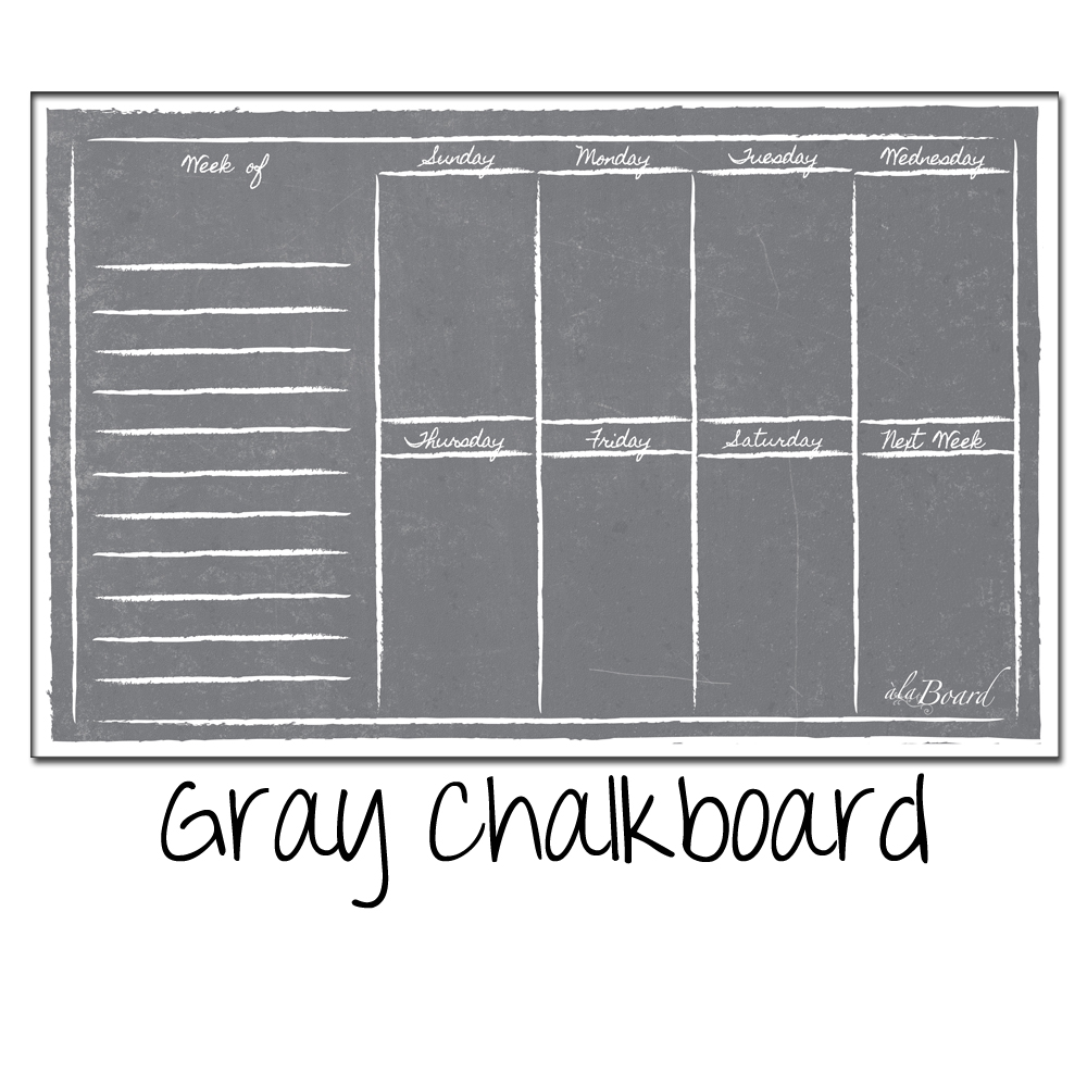 Weekly Calendar Magnet Gray