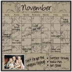 Monthly/Weekly Calendar Magnet Set: Mocha