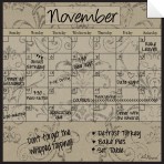 Monthly/Weekly Calendar Wall Decal Set: Mocha