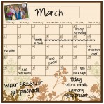 Monthly/Weekly Calendar Wall Decal Set: Floral