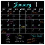 Monthly Calendar Magnet (Black Fluorescent) + Marker 8 Pack