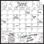 Monthly/Weekly Calendar Wall Decal Set: Gray Damask
