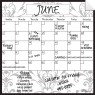 Monthly/Weekly Calendar Wall Decal Set: Gray Damask