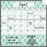 Monthly/Weekly Calendar Wall Decal Set: Teal Herringbone
