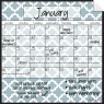 Monthly Calendar Wall Decal (Lattice) + Marker 4 Pack