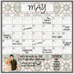 Monthly Calendar Magnet (Tribal)+ Marker 4 Pack