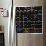 15″ x 15″ Monthly Calendar Magnet: Black Fluorescent