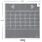 15″ x 15″ Monthly Calendar Decal: Gray