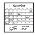 11.5″ x 11.5″ Monthly Calendar Magnet: White Fluorescent